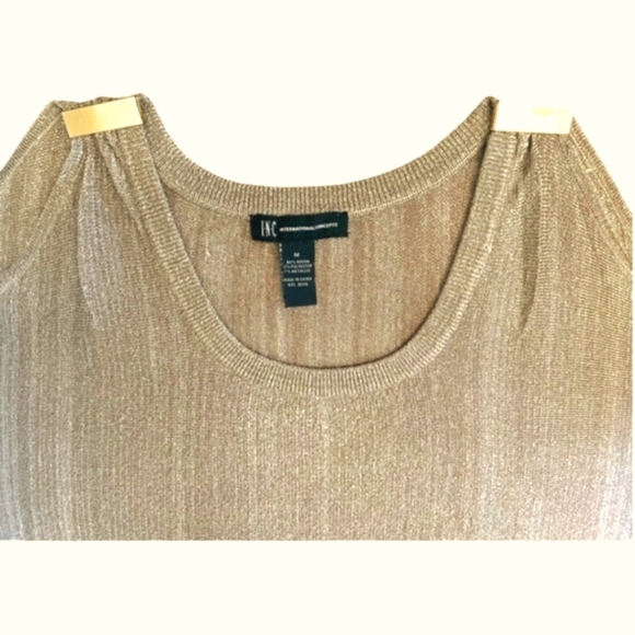 INC International Concepts Metallic Gold Sweater - Picture 3 of 9